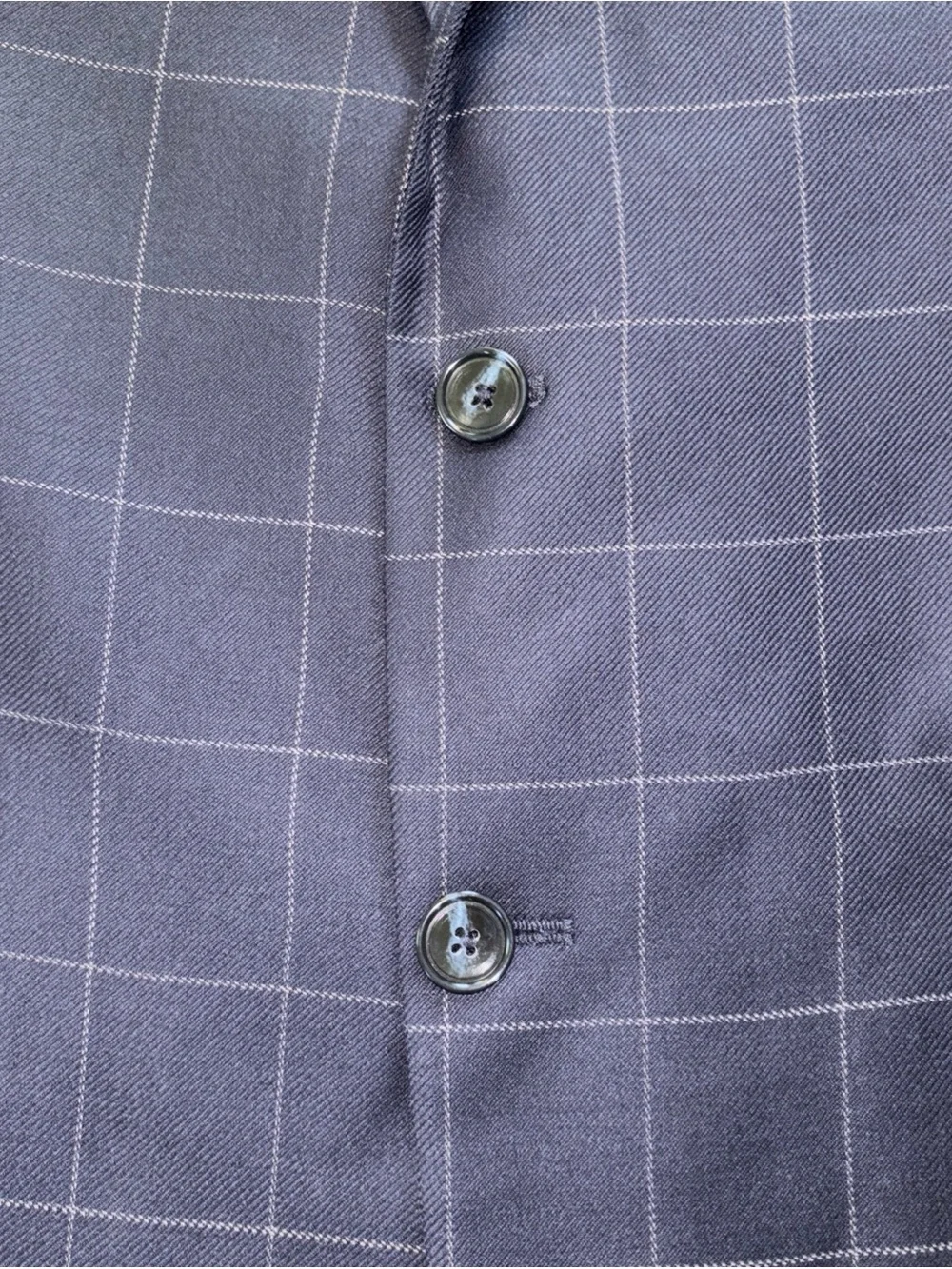 Paul Fredrick Navy Windowpane Sport Coat/Blazer  💯 Wool Sz 42R